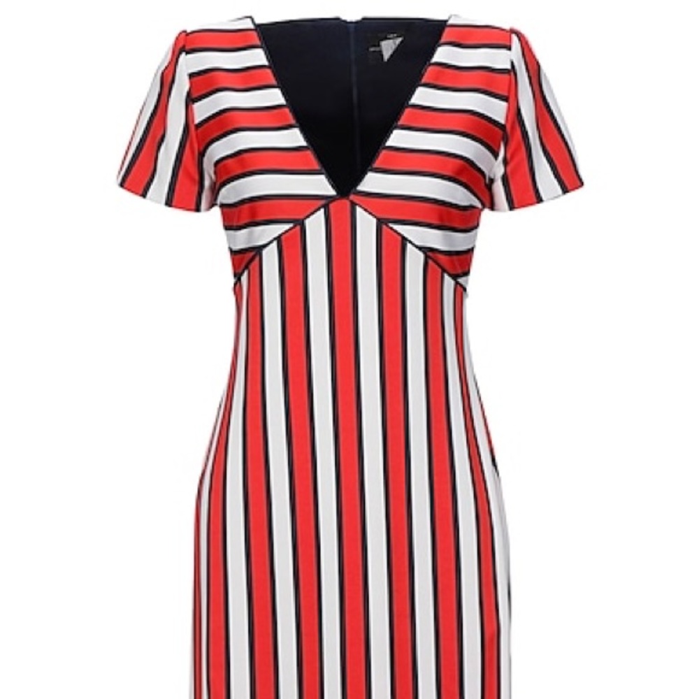 Red, white and blue stripped dress. Short
